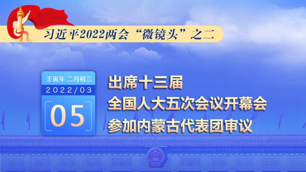 習近平2022兩會“微鏡頭”：出席人代會開幕會 參加內(nèi)蒙古代表團審議